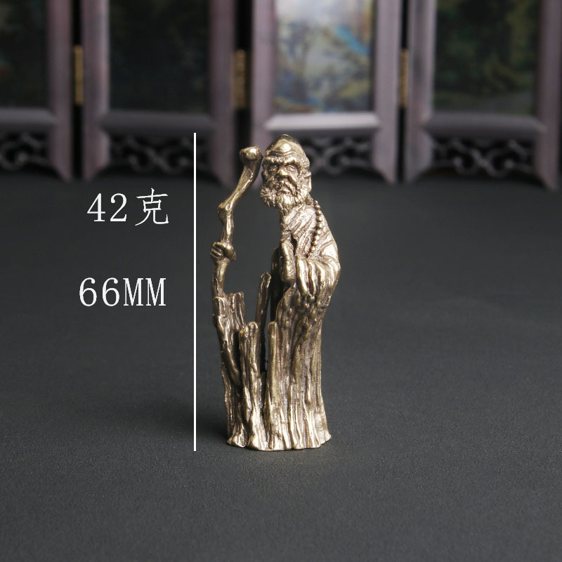 Vintage Collectible Ornaments - Patung Zen Master Dharma Kuningan Antik,
