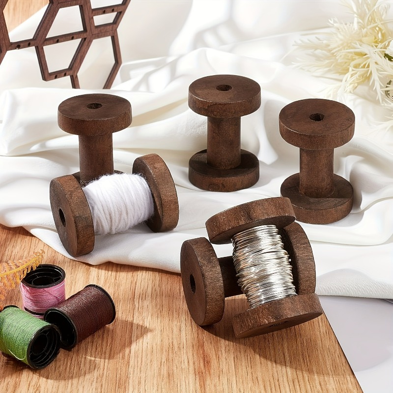 Typewriter Ribbon Roll - 6 Buah Gulungan Kayu Vintage DIY,