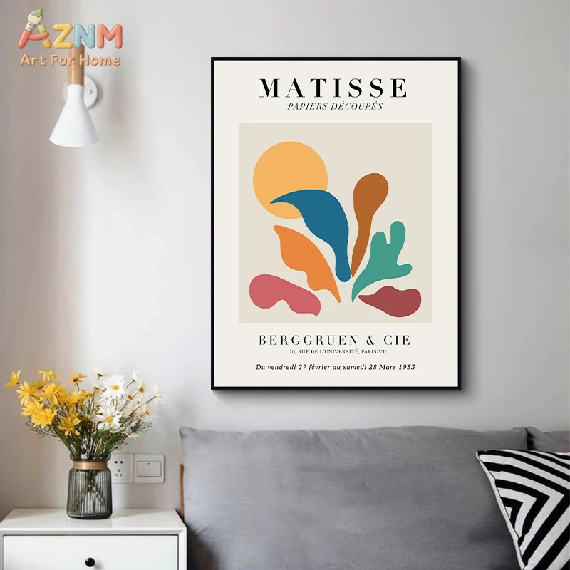 Vintage Cartoon Collectible - AZNM Lukisan Kanvas Antik Henri Matisse