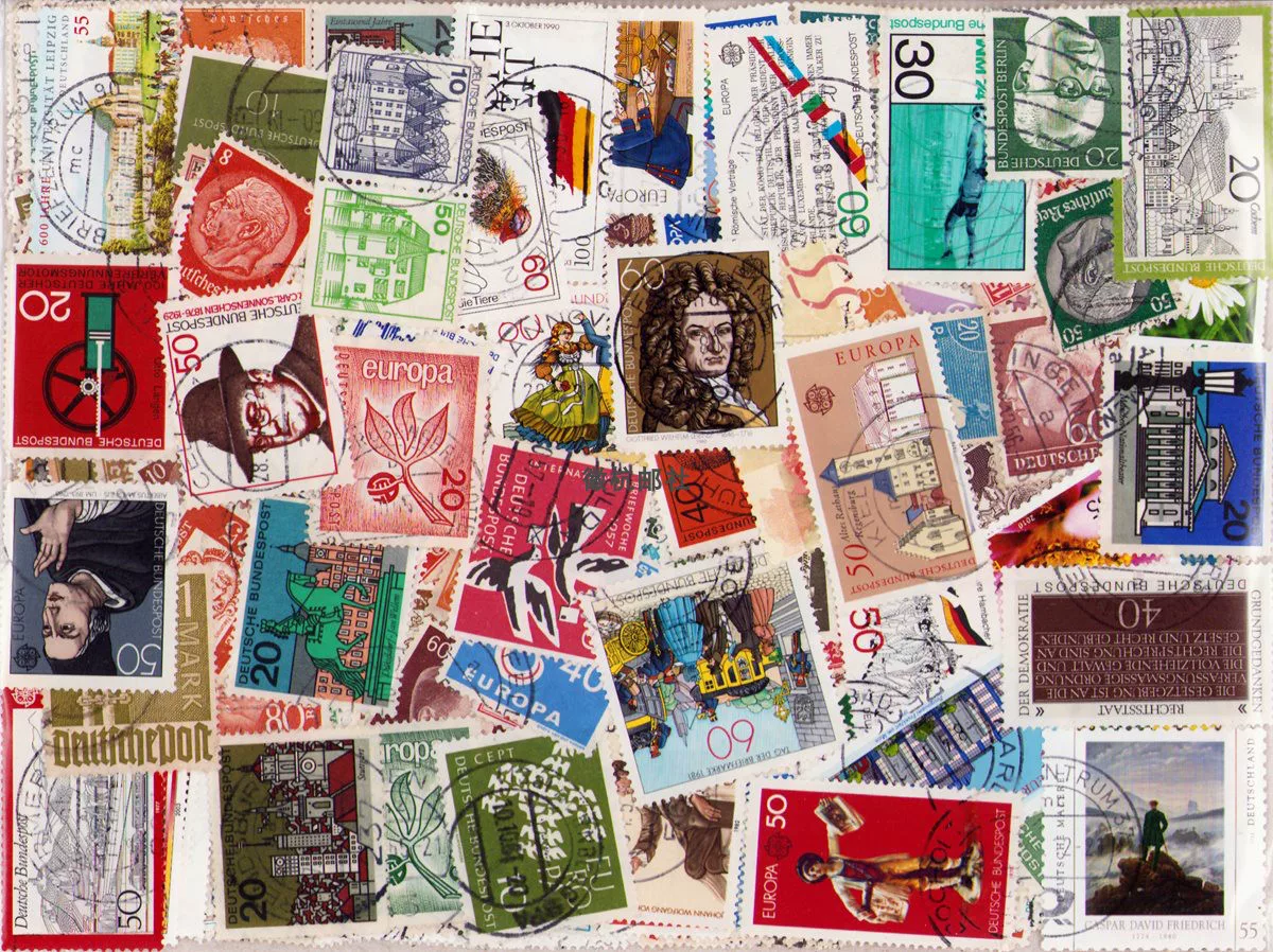Collectible Vintage Postage Stamps - Prangko Bekas Jerman Barat Era Vintage,
