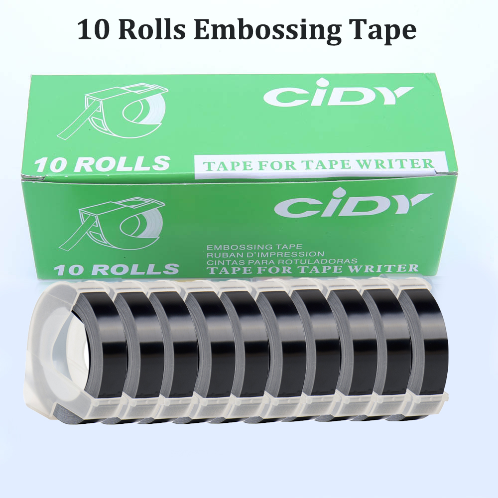 Typewriter Ribbon Roll - 10 gulungan 3D pita emboss isi