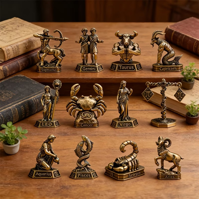 Ornamen Zodiak Kuningan Buatan - Vintage Collectible Ornaments ulasan dan harga