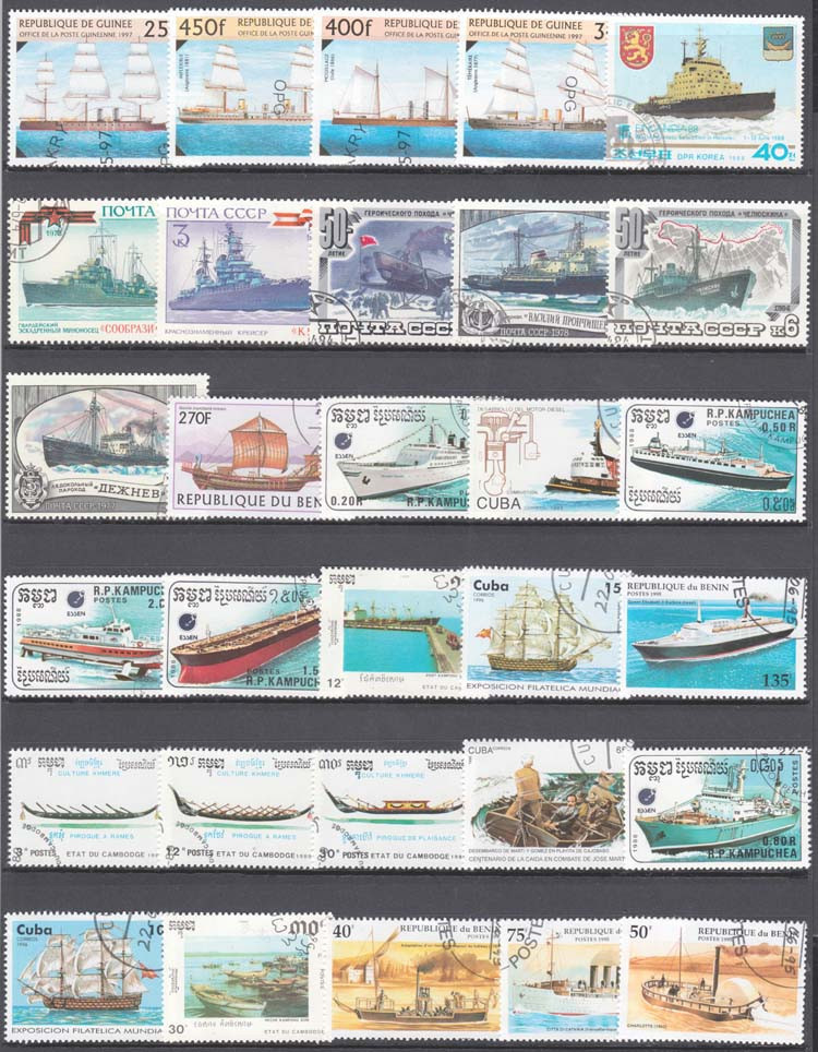 100 perangko khusus kapal dan  - Collectible Vintage Postage Stamps ulasan dan harga