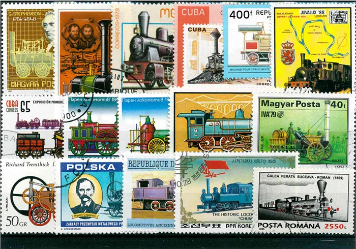 50 buah/lot cap kereta api tua - Collectible Vintage Postage Stamps ulasan dan harga